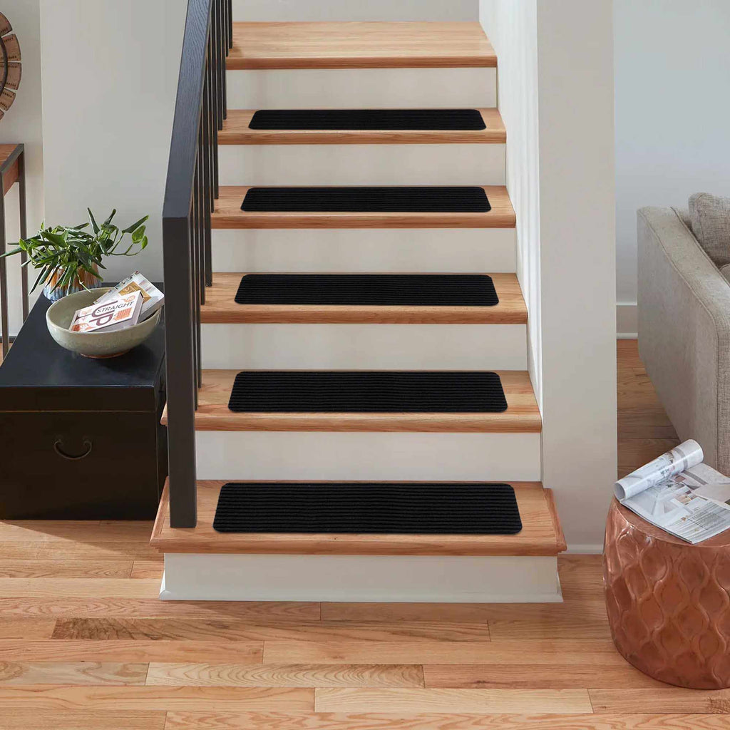 Basic Stair Tread Rugs, Black - Clearance