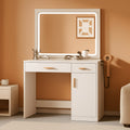 Vanity Desk With 35 Inch LED Backlit Reflection Mirror