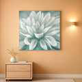 Abstract Floral Canvas Wall Art 36x24In Seafoam Green