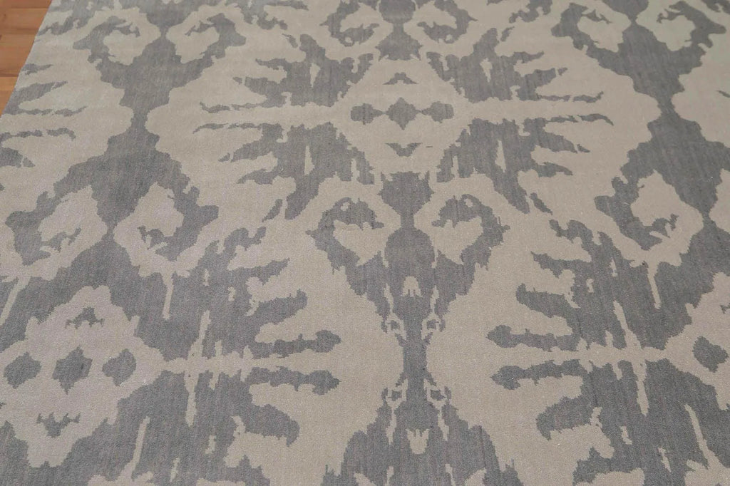 6' x 9' Hand Knotted Designer Abstract 100% Wool Area Rug Gray