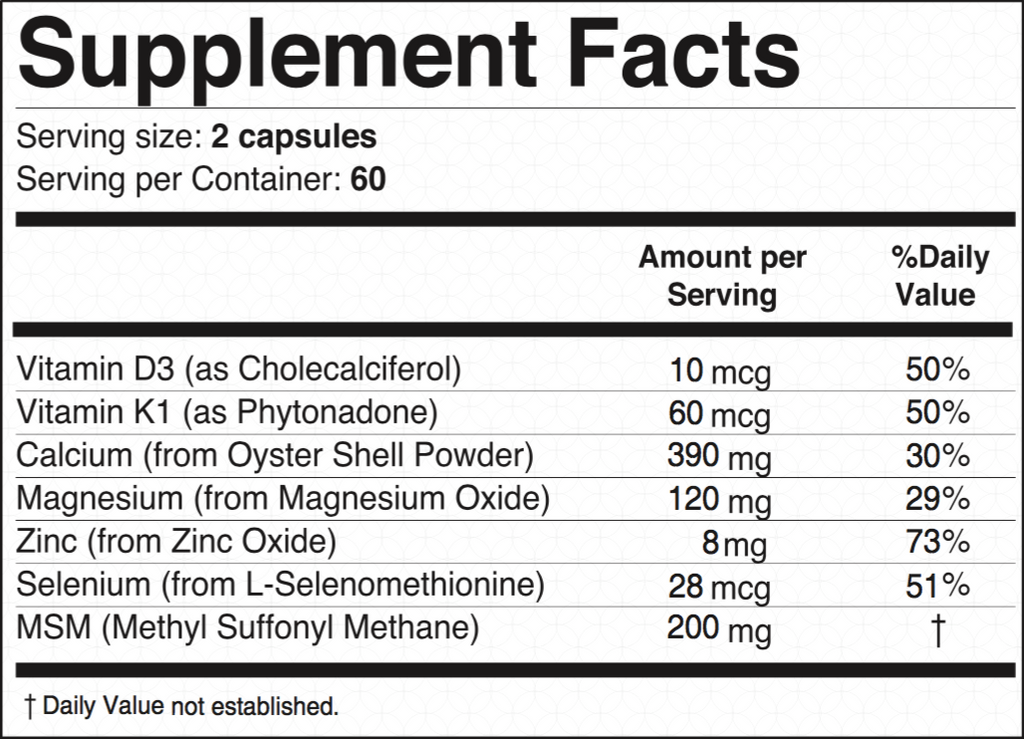 BonStrong Nano Calcium Magnesium & MSM Supplements