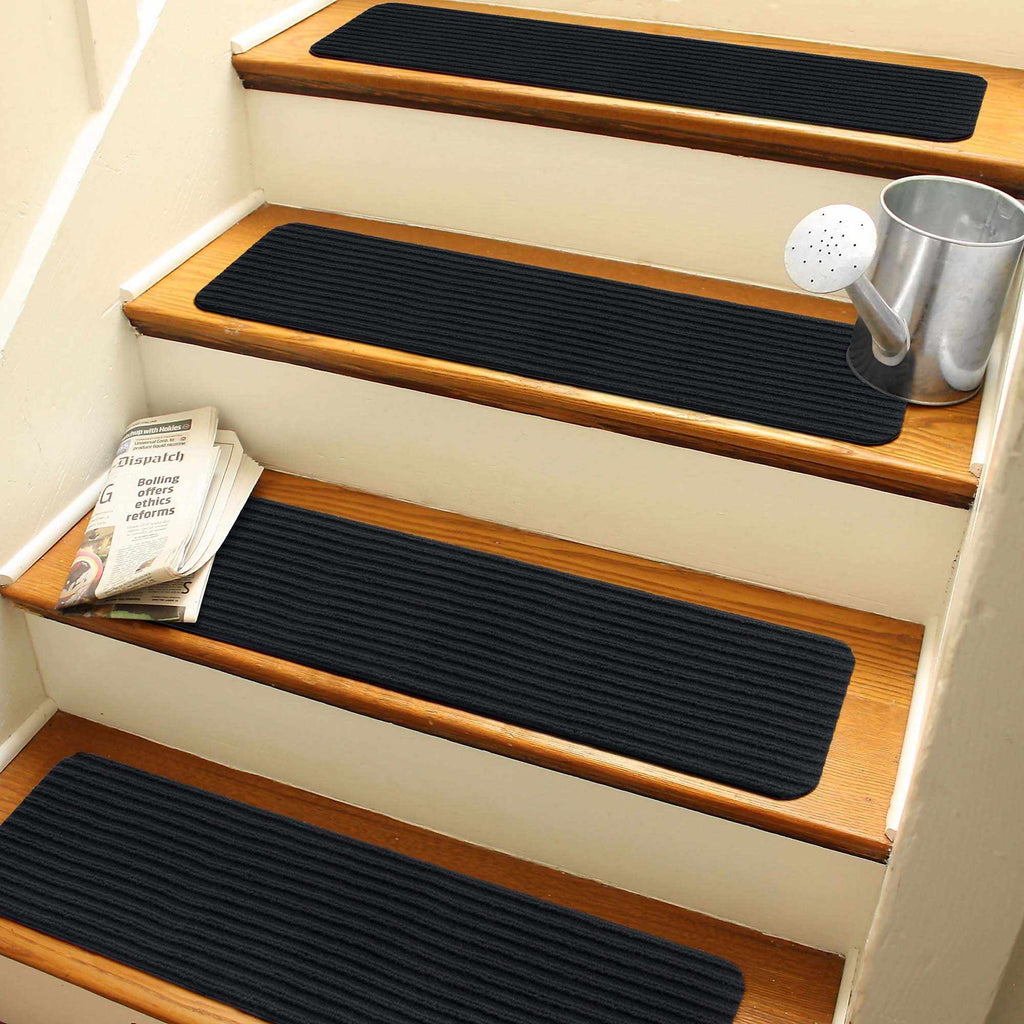 Basic Stair Tread Rugs, Black - Clearance